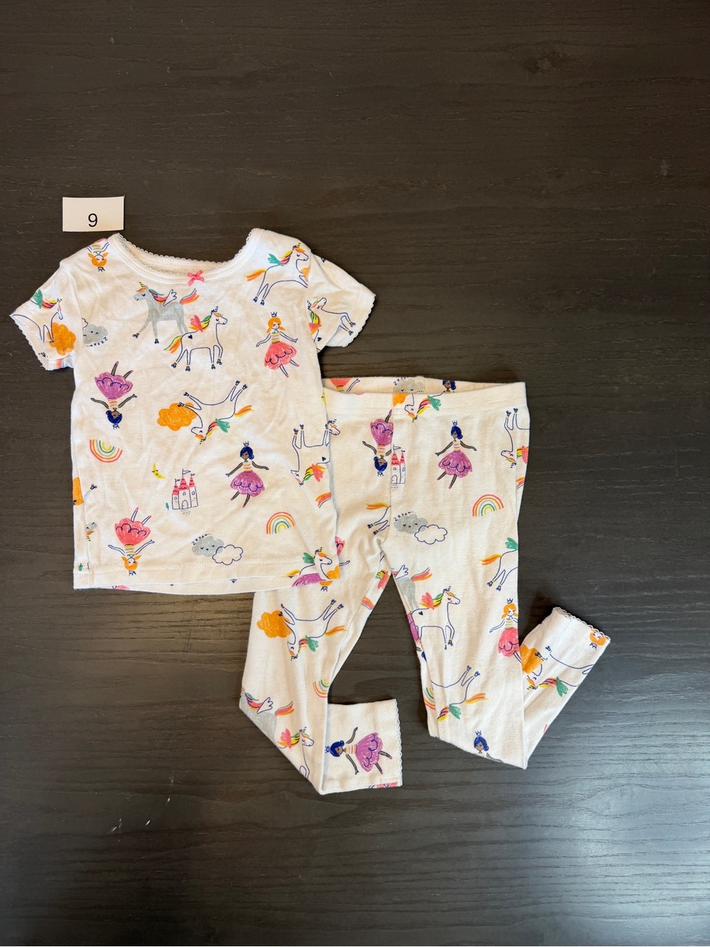 Carter's White Unicorn & Fairy Pajama Set with Multicolor Prints